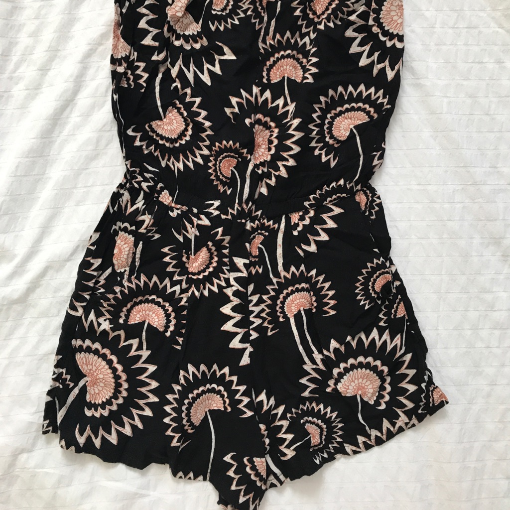 Printer Strapless Romper